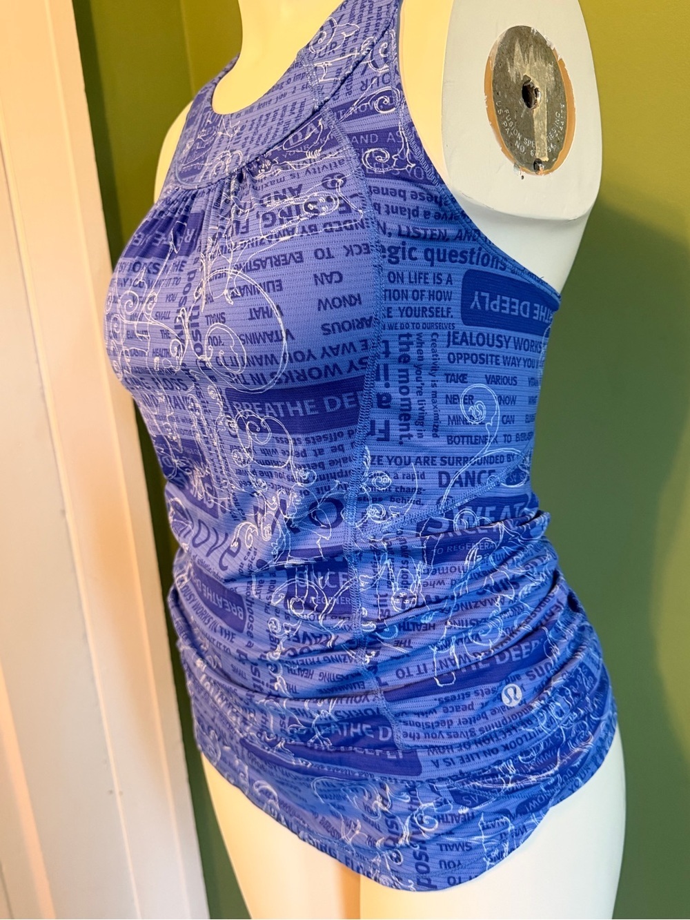 Vintage lululemon athletica Royal Blue Graphic Ruched Tank - Picture 2 of 6